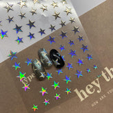 Gold/Silver Star Nail Stickers, Star Nail Decals, 3D Nail Stickers, Nail Decal Art, DIY Nails - Miss Fairy Nails